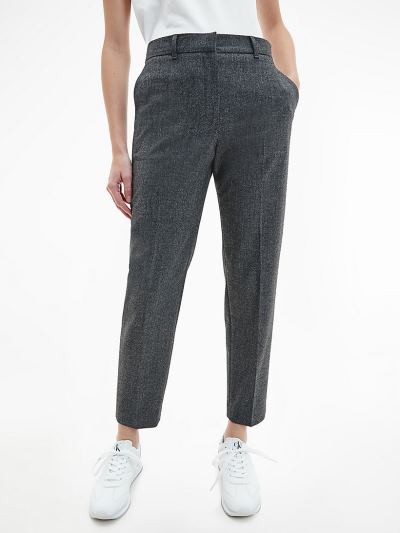 Calvin Klein Ruhák HU736750 | Calvin Klein Stretch Flannel Tapered Női Nadrág Szürke